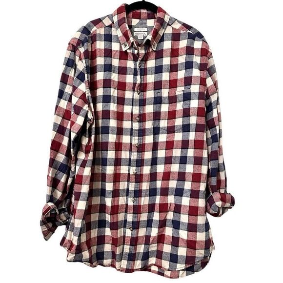 Merona Classic Fit Buffalo Check Long Sleeve Flannel Button Down Shirt Multi XL - Picture 1 of 5